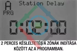 Hunter I-Core vezérlő - zónaindítás késleltetés beállítása