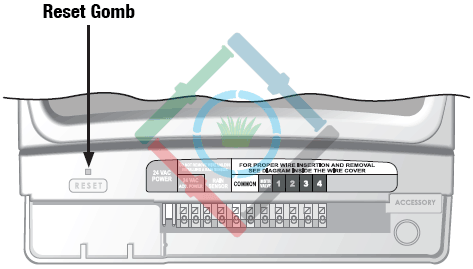 Rain Bird STP Plus vezérlő - reset gomb