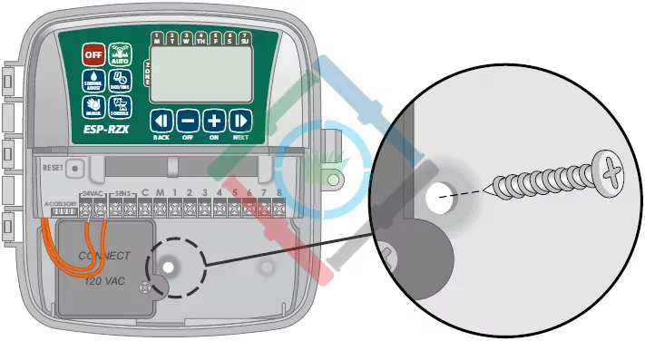 Rain Bird ESP-RZX vezérlő - kültéri vezérlő rögzítése a falra 2