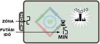 Rain Bird ESP-RZX vezérlő - folyamatban lévő öntözés